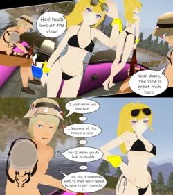 Yang wears a bikini!