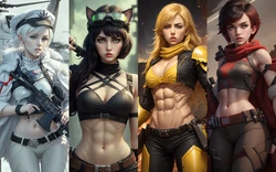 RWBY as Military Squad - AI Generated