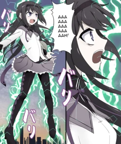 [Nihon Dandy (Matsuno Susumu)] Dengeki de Kyousei Henshin Kaijo Saserareta Homu Homu | Homu Homu forced to untransform by electric shock (Puella Magi Madoka Magica) [English]