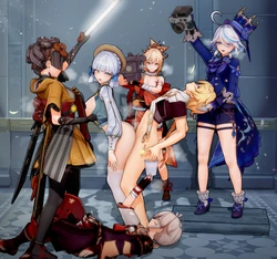 [ActualE] ฺBehind the Scenes~💦 (Genshin Impact) [Chinese] [黎欧出资汉化]