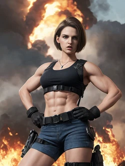Jill Valentine Action Hero - AI Generated