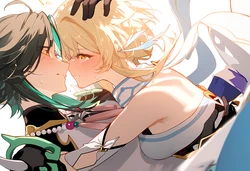 [pixiv][AI generated] 魈荧限定 | 沐子ForLumi (97838679)