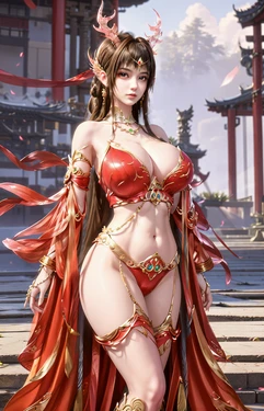 [AI Generated]娇美红艳宫主装云落