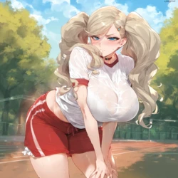 [Oppai-Love] Anne Takamaki in Gym Class x BBC [AI Generated]