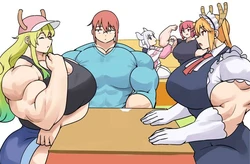 [Musctonk] Tohru & Kobayashi + extra girls