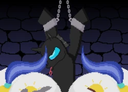 [Squashedflat] Changeling Punished VIa Double Facesitting By Guard Mares While Chained Up In Dungeon