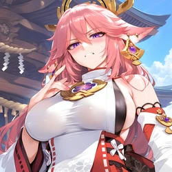 [Elizasrain] Yae Miko Anal X BWC - Shrine (185p) [AI Generated]
