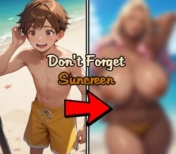 Don't Forget Sunscreen! TSF AP Gyarufication MILF Comic) [AI Generated]