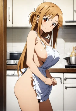 tachibana ai - [Sword Art Online] Asuna in naked apron 113 illustrations | [ソードアート・オンライン] 裸エプロンのアスナ [AI Generated]