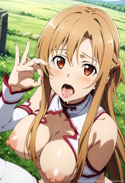 tachibana ai - [Sword Art Online] Asuna swallowing 21 illustrations | [ソードアート・オンライン] アスナごっくん 21枚 [AI Generated]