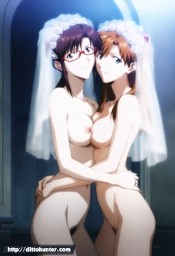 [Ditto Seeker] [Requested] Mari Makinami & Asuka Langley Wedding NUDE [Ai Generated]