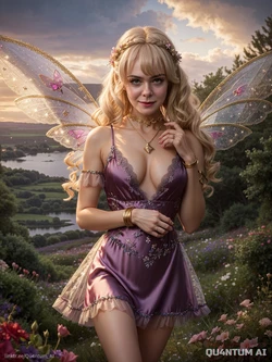 AI Elle Fanning # Fairy Magic Forest Lingerie Wings Fantasy [AI Generated]