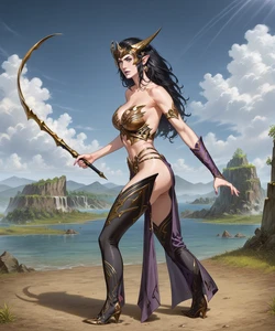 Dark Elf Sorceress (Total War: WARHAMMER) [AI generated] [Pony Diffusion]