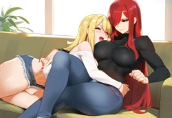 (Laino Airt) Erza X Lucy (Futa) (Patreon) [Ai Generated]