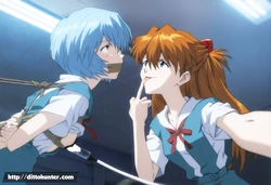 [Ditto Seeker] Asuka Dominating and milking Rei Ayanami [AI Generated]