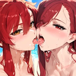 [Mommy Isabella] Cock Worship x Yoko Littner & Erza Scarlet [AI Generated]