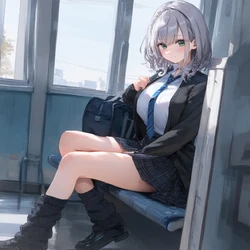 Pixiv-白银ノエルshirogane noel-school-[AI Generated]