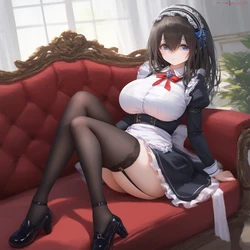 Pixiv-鷺沢文香sagisawa fumika-maid-[AI Generated]