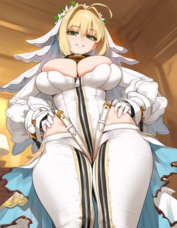 [Lucyla] Nero Claudius (Bride) X Kishinami Hakuno (Male) Vanilla (Main) - Fate (Patreon) (AI Generated)