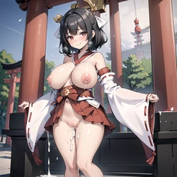 巫女×アイドルオーディションに想像以上の爆乳美女が押し寄せた[AI Generated]