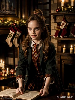 AI Emma Watson # Hogwarts Christmas Harry Potter Hermione Granger Gryffindor [AI Generated]