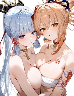 [Bell]【R18】Yoimiya x Kamisato Ayaka [AI Generated]