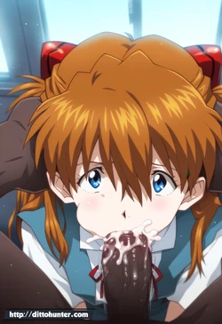 [Ditto Seeker] Asuka Langley (Evangelion) sucking BBC at school [Ai Generated]