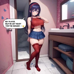 Miside - Mita shower show and mishaps (mermaid tf) [AI Generated]