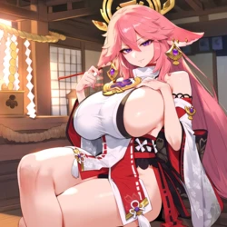 [Oppai-Love] Yae Miko's BBC Side Quest [AI Generated]