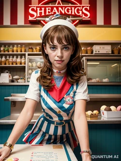 AI Maya Hawke Stranger Things Ahoy Ice Cream 1980s Vintage Classic [AI Generated]