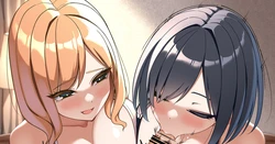 [[さきです] 目指せ勃起度120％♡Wズリ前の『勃たせる』フェラチオ