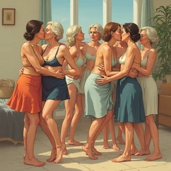 kiss mature lesbian AI [AI Generated]