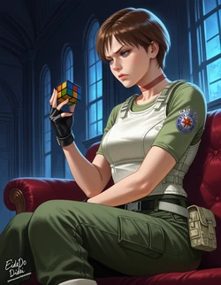 [EideDoDidei] Puzzle Solving with Jill and Rebecca (Resident Evil) [AI-Generated]