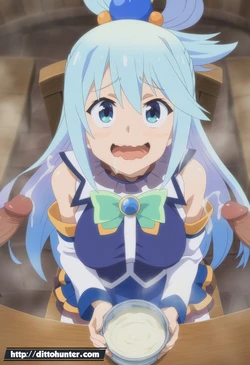 [Ditto Seeker] Aqua (Konosuba) eating cum in food [Ai Generated]