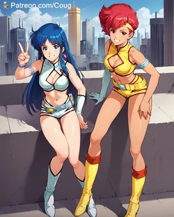 Kei & Yuri hentai | Dirty Pair parody [AI Generated]
