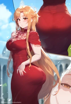[SinderellaAi] Asuna Yuuki: Red Dress Romance (SAO) (Patreon) (AI Generated)