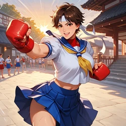 Allure Diffusion - Sakura Kasugano - Training Session Is Heating Up (Patreon) (AI Generated)