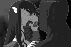 Satsuki Kiryuuin Kissgame & cumdump face.