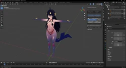 魚小妹，琳，From The Sea Thing，blender模型