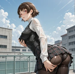 [KALA AI NSFW] Nijima Makoto - Persona (Patreon) (AI Generated)