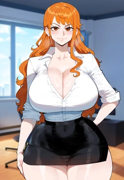 [Creamy AI] Nami Office Lady (One Piece) [AI Generated]