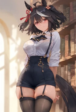 [MOKIIIMOKIII] Kitasan Black(Librarian) - Uma musume (Patreon) [AI Generated]