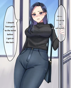 [Ushio] A cool girl who couldn't hold it on the train