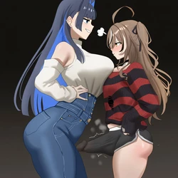[PATREON] - Nini - [Kronii x Mumei - Futa!] [AI Generated]