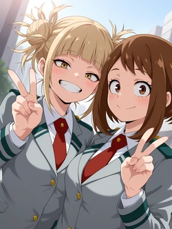 [AI Generated] Ochaco Uraraka x Himiko Toga