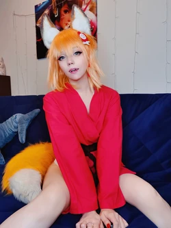 Caticornplay - Senko red kimono