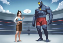 Stephanie vs Android (AI Generated) bearhug