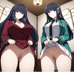 [Tachibana AI（たちばなあい)] Maya Yotsuba and Miyuki Shiba (Mahouka Koukou no Rettousei) [AI Generated]