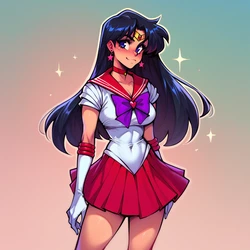 [AI Generated] Sailor Mars - Sexy Powers (Poosan)