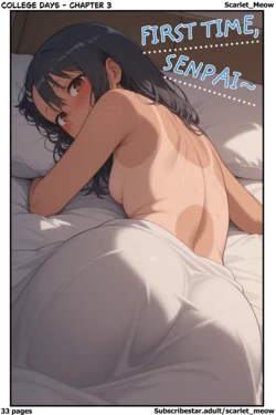 [AI Generated] College Days - Chapter 3: First Time, Senpai~ (Scarlet_Meow)